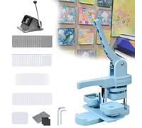 Máquina para hacer insignias, máquina para hacer imanes cuadrados para refrigerador de 50 x 50 mm, máquina para hacer imanes fotográficos DIY, con cortador de papel y 100 componentes, para clientes