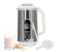 Máquina para hacer leche de nueces, 42 onzas, 8 en 1, máquina automática portátil de leche de soja para soja casera, avena, coco, a base de plantas y no lácteos, almendras y vaca con inicio retardado