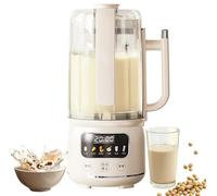 Máquina para hacer leche de soja 6 en 1, máquina para hacer leche de nueces automática de 1,5 l con limpieza automática, máquina rompe paredes de 12 cuchillas para soja, gachas, jugo, jugo de maíz