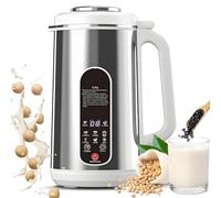 Máquina para hacer leche de soja de 1,2 L con cortador de 12 cuchillas, pantalla LED, unidad automática de acero inoxidable con inicio diferido, función para mantener caliente y hervir agua, color p