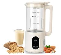 Máquina para hacer leche de soja de 600 ml, máquina para hacer leche de avena 8 en 1 con pantalla LED, temporizador de 12 horas, autolimpieza, función para mantener caliente, cuchilla de acero inoxi