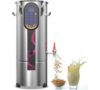 Máquina para hacer leche de soja de acero inoxidable de gran capacidad, máquina comercial para preparar leche de soja recién molida, totalmente automática.
