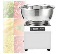 Máquina para hacer masa comercial, amasadora de masa, doble rotación de 1400 r/min, acero inoxidable, pizza, pan, mezcladora de masa en espiral con tapa visible, cuenco extraíble para panadería y