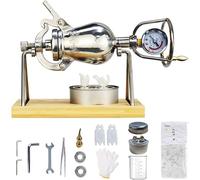 Máquina para hacer palomitas de maíz de acero inoxidable 304, mini máquina de palomitas de maíz vintage china, con manómetro y válvula de alivio de presión (268 ml)
