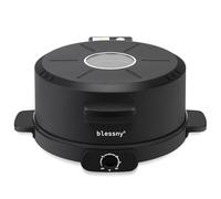 Máquina para hacer pan árabe, horno eléctrico de 12 pulgadas para hacer pita de Oriente Medio para el hogar, 1800 W con enchufe de 110 V de EE. UU. y ajuste de temperatura (negro)