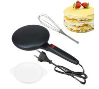 Máquina para hacer panqueques 20 cm - Máquina para hacer panqueques manual eléctrica 600 W | Sartén Antiadherente con Batidor para - Olla Instantánea Portátil, Control Automático De Temperatura,