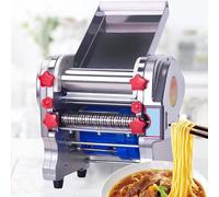 Máquina para hacer pasta de acero inoxidable, rodillo eléctrico de 550 W, cortador de masa resistente, laminador de masa para empanadillas, para uso doméstico y en restaurantes.