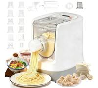 Máquina para hacer pasta eléctrica, máquina automática de fideos de 260 W con 13 moldes, gran capacidad de 500 g, para espaguetis, fettuccine y macarrones