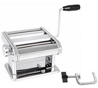 Máquina para Hacer Pasta Manual de Acero Inoxidable, Maquina Pasta Fresca con 3 Cortes y Rodillo Ajustable con 9 Niveles de Grosor - Ideal para Espaguetis, Fettuccine y Lasaña (Todo en Uno)