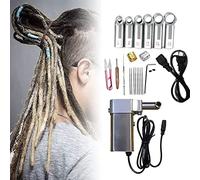 Máquina para hacer rastas con 6 cabezas, máquina para hacer trenzas de ganchillo con rastas de mano, máquina para rastas instantánea para rastas, extensiones de cabello con rastas de bricolaje rápido