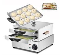 Máquina para hacer rollos de fideos de arroz, vaporizador eléctrico multifunción con 3 bandejas y tapa extraíble, ideal para tiendas de desayuno, fácil de usar y limpiar