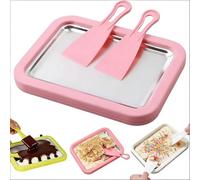 Máquina para Hacer Rollos de Helado,Bandeja de yogur casera,Ice Cream Maker con 2 Espátulas y Placa de Rollos de Hielo para Helados de Yogur