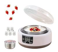 Máquina para hacer yogur probiótico, máquina automática para hacer yogur, máquina multifunción con control de tiempo y temperatura, para yogur casero (con 5 tazas)
