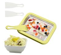 Máquina para la preparación de helados enrollados - Bandeja para rollos de yogur, placa fría instantánea con 2 espátulas - Para adultos, cocina doméstica, reuniones familiares al aire libre, cocina