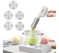 Máquina para pasta eléctrica,Máquina para pasta fresca,Máquina para hacer pasta eléctrica portátil,Prensa para pasta de acero inoxidable,Máquina para hacer pasta con 5 moldes, 4 accesorios