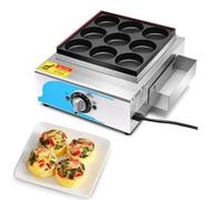 Máquina para picar huevos para bocados de desayuno, cámara de cocción antiadherente, versátil parrilla múltiple para tortillas, pollo, salmón, sándwiches calientes, 9 agujeros