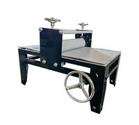 Máquina para placas de arcilla cerámica, máquina manual para hacer cerámica con manivela, grosor de arcilla ajustable, rodillo de 3,1 pulgadas de diámetro, laminadora de mesa