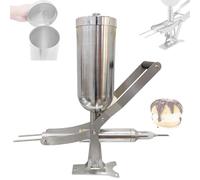 Máquina para rellenar donas de 5 l, churrera manual de acero inoxidable 304, máquina para rellenar crema de chocolate y mermelada de mostrador con llenado cuantitativo ajustable(3 Filling Pipes)