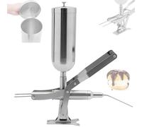Máquina para rellenar donas de 5 l, churrera manual de acero inoxidable 304, máquina para rellenar crema de chocolate y mermelada de mostrador con llenado cuantitativo ajustable(4 Filling Pipes)