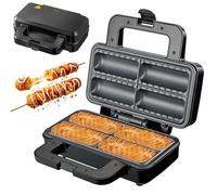 Máquina Para Rollos de Salchicha y Rollos de Huevo, Placas Antiadherentes, Fabricante de Desayuno Multifuncional con Luces Indicadoras, Para Corn Dog, Hot Dog, Sándwich y Waffles