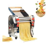 Máquina Pasta Eléctrica Profesional, Acero Inoxidable, Máquina Cortadora De Fideos Con Rodillo De Masa, Espesor Ajustable, Interruptor Con Función De Retracción De La Cuchilla(180-Kneading type)