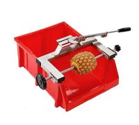 Máquina peladora de piña, herramienta comercial para quitar descorazonadores con doble polo retráctil y arcos de corte para pelar rápido y completo en el hogar, restaurante, supermercado