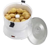 Máquina peladora eléctrica de patatas, pelador de verduras con bloqueo de seguridad giratorio y contenedor, capacidad de 1 kg, ideal para cortar y pelar eficientemente