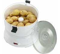 Máquina peladora eléctrica de patatas, pelador de verduras con contenedor, bloqueo de seguridad giratorio, capacidad de 1 kg, ideal para revolver y cortar patatas sin esfuerzo