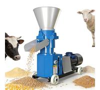 Máquina peletizadora de pellets para alimentación animal, máquina de pellets de pollo con 2 rodillos de cabeza para aves de corral, ganado, granja, animales, 4 kW, 8 mm