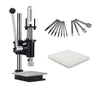 Máquina Perforadora de Cuero de Cabeza Redonda y Cuadrada, Perforadora Manual con Base de Hierro Fundido, for Perforar, Cortar y Conformar Piezas de Bricolaje(Round head)