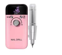 Máquina Perforadora de uñas de 45000 RPM, pulidora portátil, Torno Profesional eléctrico de Voz Baja con Pantalla LCD HD (Juego Rosa)