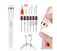 Máquina perforadora de uñas, Lima de uñas eléctrica portátil con recortador de cutículas de 4 velocidades(Bianco)