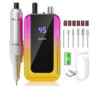 Máquina perforadora de uñas, Taladro de uñas eléctrico portátil profesional de 45.000 rpm, lima de uñas recargable y silenciosa(Pink)