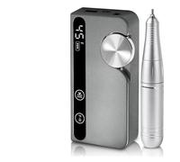 Máquina perforadora de uñas, Taladro de uñas eléctrico portátil profesional de 45000 RPM, recargable, con lima de uñas de bajo ruido(Szary)