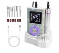 Máquina perforadora de uñas, Taladro de uñas profesional recargable de 45000 RPM for lima eléctrica de uñas con pantalla HD.