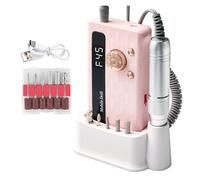 Máquina perforadora de uñas, Taladro de uñas recargable de 45000 RPM, lima de manicura eléctrica portátil profesional(Pink)
