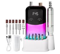 Máquina perforadora de uñas, Taladro de uñas recargable, lima de uñas eléctrica portátil de 45000 RPM, pulidora de uñas inalámbrica Efile(PURPLE)