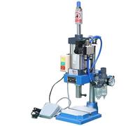 Máquina perforadora vertical, prensa neumática de sobremesa de 200 kg con pedal, altura de trabajo de 200 mm, prensa de columna simple para doblado, remachado, extrusión y conformado