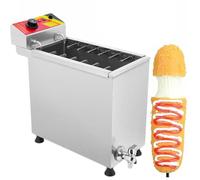 Máquina Perritos Calientes y Freidora de 25 Litros, para Perros de Maíz, Gran Capacidad, Base Antideslizante Estable, Ideal para Restaurante y Tienda.