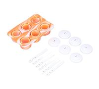 Máquina plegable de silicona para hacer paletas heladas, 6 rejillas |Reutilizable con protectores contra goteo para helados caseros/cubitos de hielo |Grado alimenticio sin BPA.