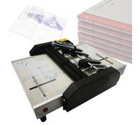 Máquina plegable eléctrica para folletos de papel, máximo 12.4 x 17.3 pulgadas para folletos A3, manuales, invitaciones, grapadora con 1000 grapas