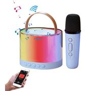 Máquina portátil de karaoke, altavoz con micrófono: pequeño de karaoke con altavoz y micrófono inalámbrico,Equipo de karaoke versátil, altavoz estéreo para fiestas en domicil
