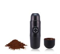 Máquina portátil eléctrica de espresso, cafetera de viaje para acampar, cafetera de mano para RV, senderismo, oficina (negra)