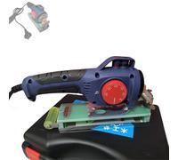 Máquina portátil para el encolado de cantos con adhesivo termofusible, con temperatura ajustable de 50 a 300 °C y rodillos de silicona para cantos rectos y curvos.