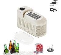 Máquina portátil para hacer hielo en encimera, mini máquina para hacer hielo compacta, 8 cubos en 10-15 minutos, compatibilidad con automóvil de 12 V, para oficina(Cream White)