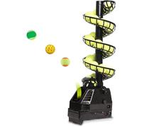 Máquina portátil para servir tenis, lanzador de pelotas de tenis ajustable, lanzador de bolas de oscilación preciso y eficiente, funciona con CA y pilas, para todos los niveles de edad