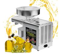 Máquina prensado Aceite Cocina Comercial,Extractor Aceite Oliva eléctrico automático 1100W,frío y Caliente,con tolva 6l,Control de Temperatura de 40-260 ℃, Velocidad de prensado: 5-8 kg/h