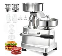 Máquina Prensadora Comercial 100mm+130mm+150mm Para Hamburguesas | ≥100 Hamburguesas/Hora, Moldeador De Aluminio Con 1500 Papeles Y 2 Guantes, Para Restaurantes, Cocinas Y Food Trucks