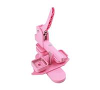 Máquina prensadora de insignias cuadradas for refrigerador de 50 x 50 mm, manual y giratoria, for fabricar pines magnéticos for refrigerador. De múltiples fines(Pink)