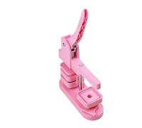 Máquina prensadora de insignias cuadradas for refrigerador de 50 x 50 mm, manual y giratoria, for fabricar pines magnéticos for refrigerador. De múltiples fines(Pink Button Maker)